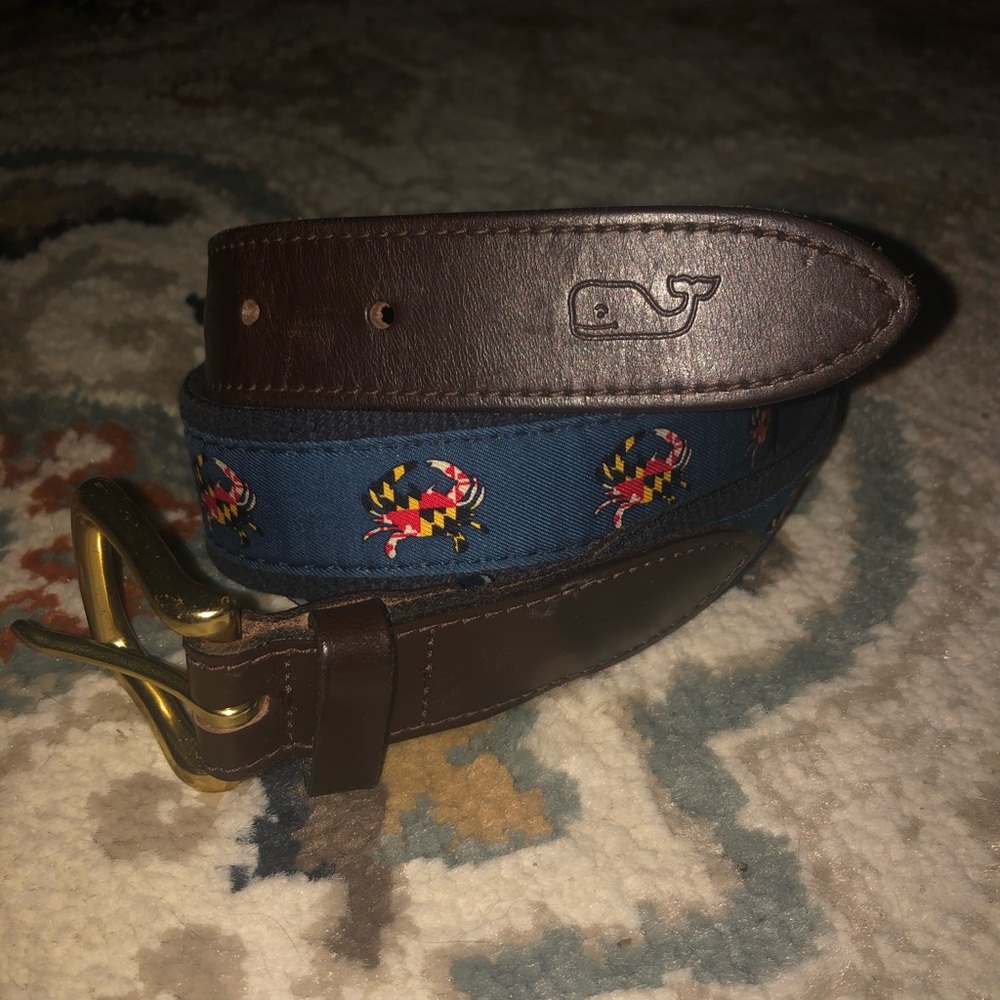 Vineyard vines 26 BOYS FLag BELT MARYLAND Crab